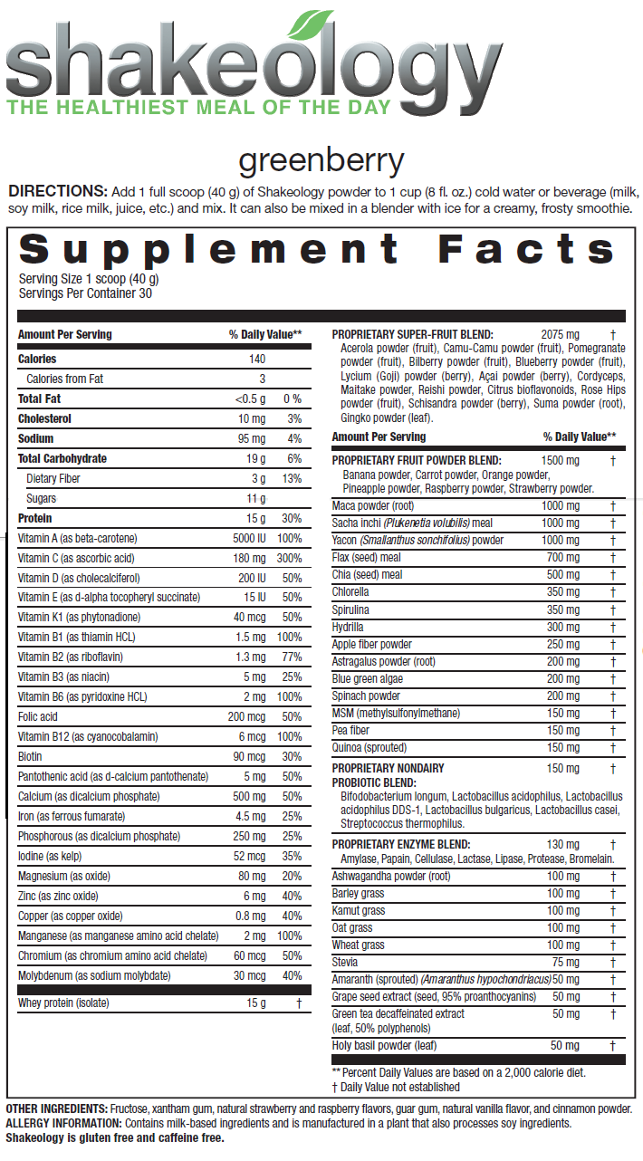 Shakeology Ingredients And Nutrition Facts UTHFA